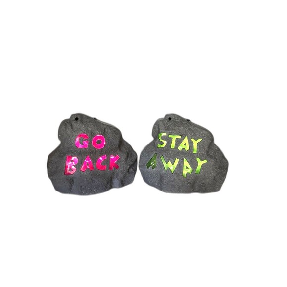 Vintage Gemmy Halloween Go Back & Stay Away Motion Activated Lights & Sounds - Picture 1 of 9